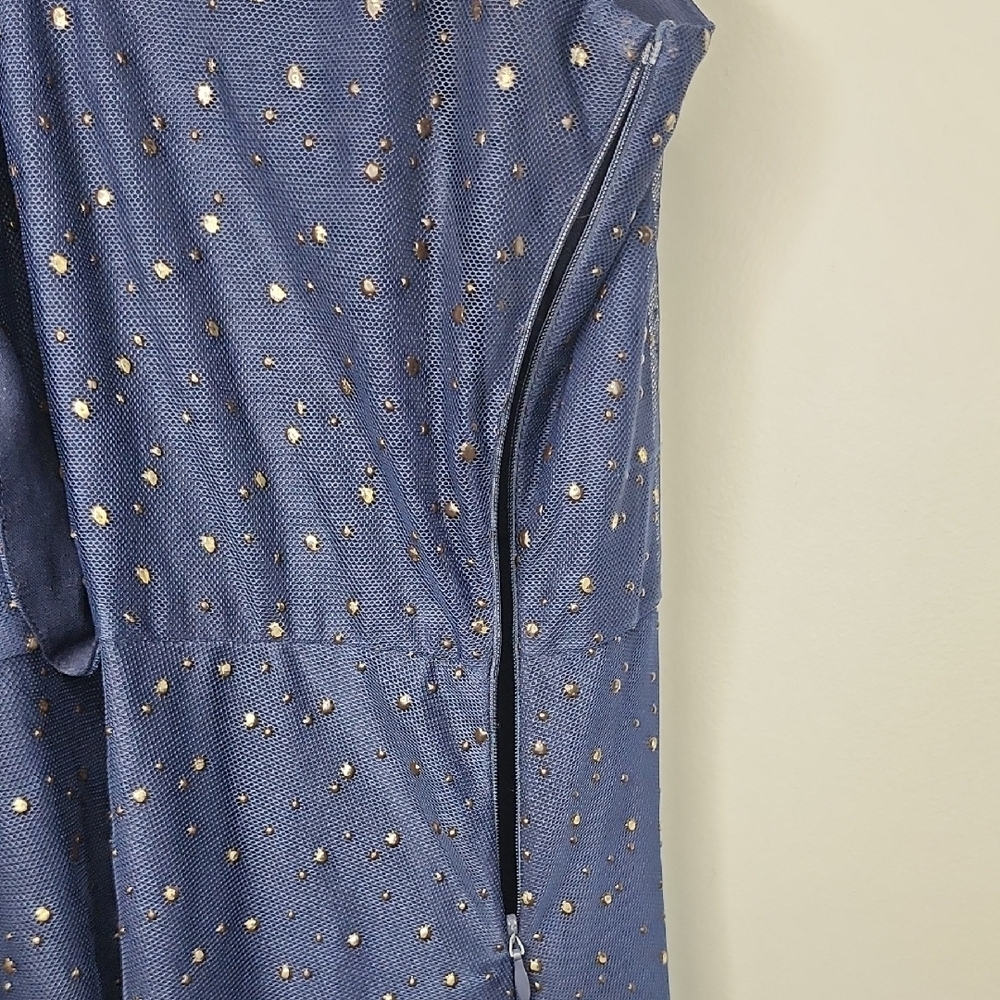 Roaman's Blue Ruched Tiered Gown Size 20 - Picture 4 of 7